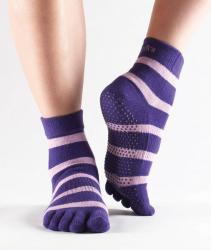 Prstové protiskluzové ponožky - barva purple (fialové)